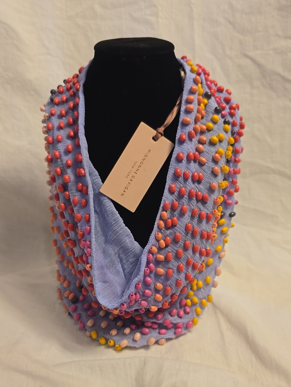 Mignonne Gavigan Lavender Loop Scarf with Multicolor Beads